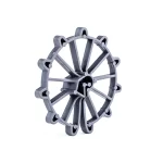 Espaçador Circular Aberto em plástico, ideal para criar espaços uniformes em projetos de construção, jardinagem e bricolagem. A peça oferece durabilidade e resistência, sendo uma solução eficiente para diversos usos.